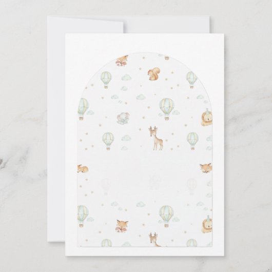 Oh Boy! Adventure Begins Arched Baby Shower Invita Kaart (Achterkant)