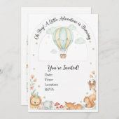 Oh Boy! Adventure Begins Arched Baby Shower Invita Kaart (Voorkant / Achterkant)