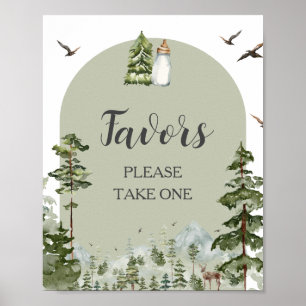 Oh Boy Adventure Pine Forest Baby shower Favoriete Poster