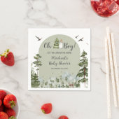 Oh Boy Adventure Pine Forest Baby shower Papier Servet (Insitu)