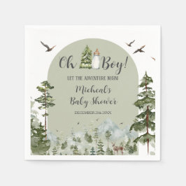 Oh Boy Adventure Pine Forest Baby shower Papier Servet