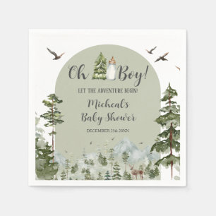Oh Boy Adventure Pine Forest Baby shower Papier Servet
