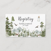 Oh Boy Adventure Pine Forest Baby shower Registry Informatiekaartje (Voorkant)