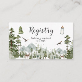 Oh Boy Adventure Pine Forest Baby shower Registry Informatiekaartje