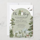 Oh Boy Adventure Pine Forest Christmas Baby shower Kaart (Voorkant)