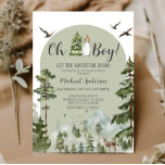 Oh Boy Adventure Pine Forest Christmas Baby shower Kaart<br><div class="desc">EDITABLE Oh Boy Adventure Pine Forest Christmas Baby shower Invitation Elegant Laat het avontuur beginnen Baby shower Party Mountain Forest Deer Invitation</div>