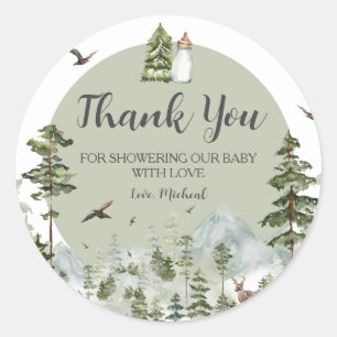 Oh Boy Adventure Pine Forest Dank je wel Ronde Sticker
