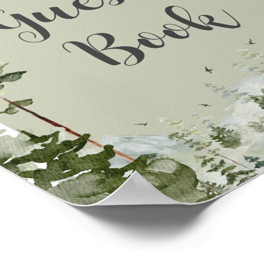 Oh Boy Adventure Pine Forest Gastboek Poster (Hoek)