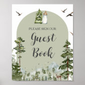 Oh Boy Adventure Pine Forest Gastboek Poster (Voorkant)