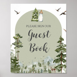 Oh Boy Adventure Pine Forest Gastboek Poster