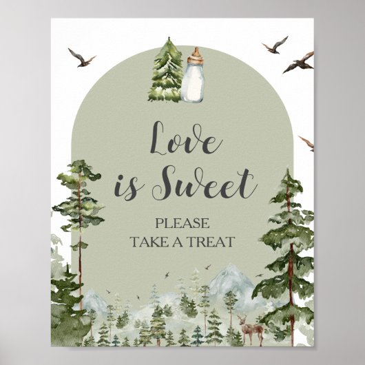 Oh Boy Adventure Pine Forest Love Is Sweet Poster (Voorkant)