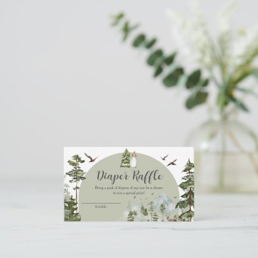 Oh Boy Adventure Pine Forest Luier Raffle Informatiekaartje (Staand voorkant)