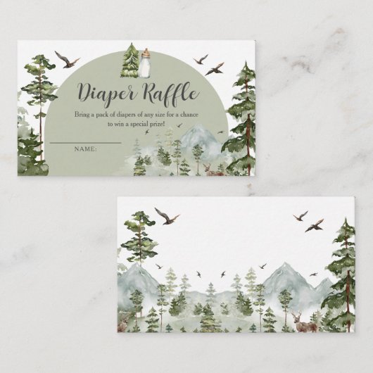 Oh Boy Adventure Pine Forest Luier Raffle Informatiekaartje (Voorkant / Achterkant)