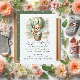 Oh Boy Adventure Puppy Hete Luchtballon Baby showe Kaart