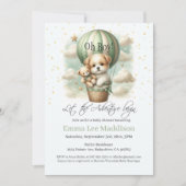 Oh Boy Adventure Puppy Hete Luchtballon Baby showe Kaart (Voorkant)