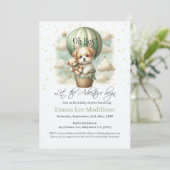 Oh Boy Adventure Puppy Hete Luchtballon Baby showe Kaart (Staand voorkant)