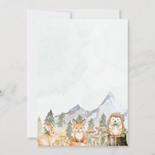  Oh Boy Adventure Woodland Animals Baby Shower Kaart (Achterkant)