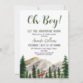 Oh Boy Adventure Woodland Deer Baby shower Kaart (Voorkant)