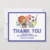 Oh Boy ALL STAR SPORT Baby Shower Bedankkaart (Voorkant)