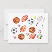 Oh Boy ALL STAR SPORT Baby Shower Bedankkaart (Achterkant)