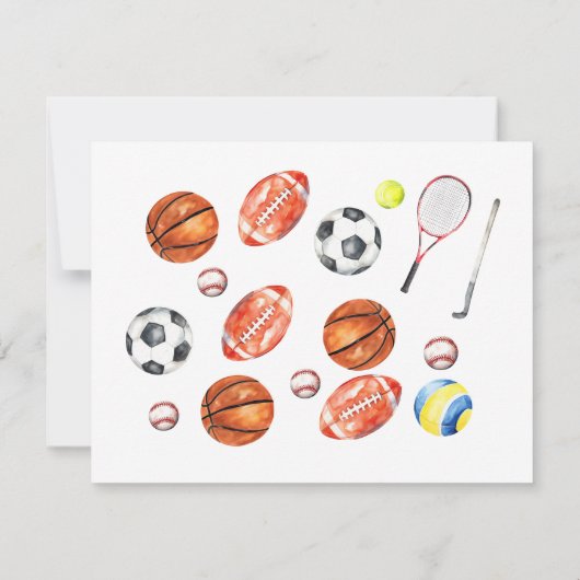 Oh Boy ALL STAR SPORT Baby Shower Bedankkaart (Achterkant)