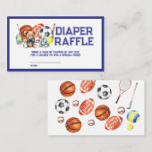 Oh Boy ALL STAR SPORT Baby Shower Diaper Raffle Informatiekaartje (Voorkant / Achterkant)