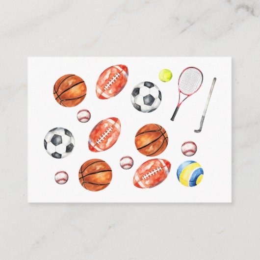 Oh Boy ALL STAR SPORT Baby Shower Display Shower Informatiekaartje (Achterkant)