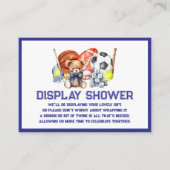 Oh Boy ALL STAR SPORT Baby Shower Display Shower Informatiekaartje (Voorkant)