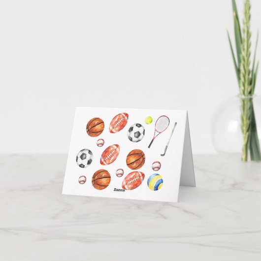 Oh Boy ALL STAR SPORT Baby Shower Folded Bedankkaart (Achterkant)