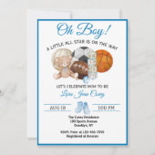 Oh Boy All Star Sport Baby Shower Kaart (Voorkant)