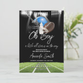 Oh Boy American Football Little Star Baby shower Kaart (Staand voorkant)