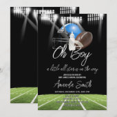 Oh Boy American Football Little Star Baby shower Kaart (Voorkant / Achterkant)