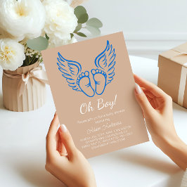 Oh boy! Angel Wings Baby shower voor jongens Kaart