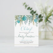 Oh Boy aquarel bloemige Baby shower Invitation (Staand voorkant)