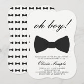 Oh Boy Baby Bowtie Douche Uitnodiging (Voorkant / Achterkant)