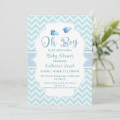 Oh boy Baby boy baby shower Kaart (Staand voorkant)