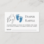 Oh Boy Baby Feet Diaper Raffle Baby shower Informatiekaartje (Voorkant)