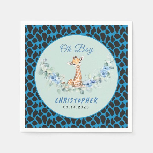 Oh boy! Baby Giraffe Baby shower Servet (Voorkant)