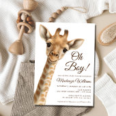 Oh Boy Baby Giraffe Baby shower Uitnodiging