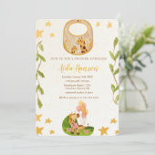 Oh Boy Baby Giraffe Baby shower Uitnodiging (Staand voorkant)