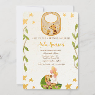 Oh Boy Baby Giraffe Baby shower Uitnodiging
