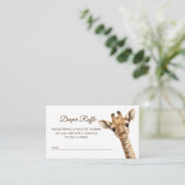 Oh Boy Baby Giraffe Diaper Raffle Baby shower Informatiekaartje (Staand voorkant)