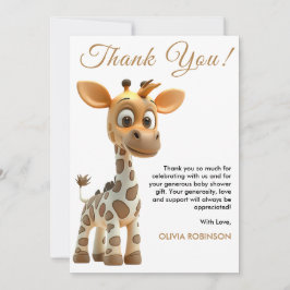 Oh Boy Baby Giraffe Schattige Boy Baby shower Bedankkaart