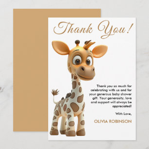 Oh Boy Baby Giraffe Schattige Boy Baby shower Bedankkaart