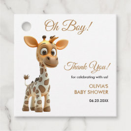 Oh Boy Baby Giraffe Schattige Boy Baby shower Dank Bedankjes Labels