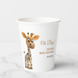 Oh Boy Baby Giraffe Schattige Boy Baby shower Papieren Bekers
