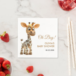 Oh Boy Baby Giraffe Schattige Boy Baby shower Servet