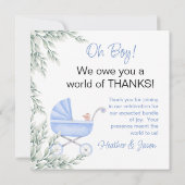 Oh Boy Baby kinderwagen plat dank je kaart (Achterkant)