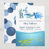 Oh Boy Baby shark Uitnodiging (Voorkant / Achterkant)