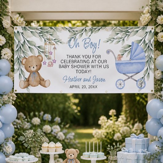 Oh Boy Baby Shower Achtergrond Banner